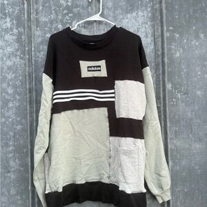 Adidas Patchwork Sweatshirt in Black and Gray